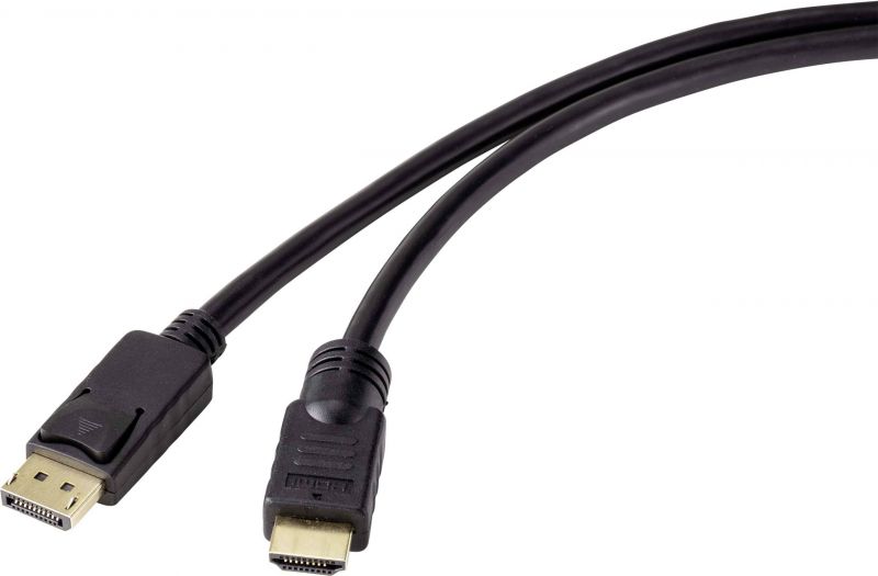 Câble adaptateur Renkforce DisplayPort vers HDMI, 10 mètres, noir RF-4581870