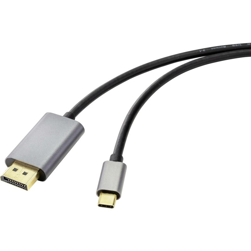 Renkforce USB-C to DisplayPort Adapter Cable, 1.0m Black RF-4600984 8K UHD Display Cable Y771052