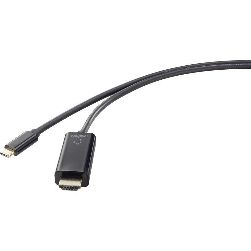 Adaptateur câble Renkforce USB-C vers HDMI, 1,8 m Noir UHD 4K @ 60 Hz RF-4531592 Câble d'affichage USB-C à A834082