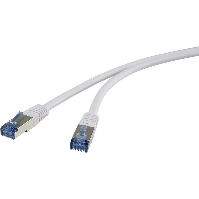 Cable de red Renkforce RF-4737368, cable de parche Cat 6a S/FTP 1,00 m Gris Muy Flexible, contactos dorados 1 Pieza(s) Y868612