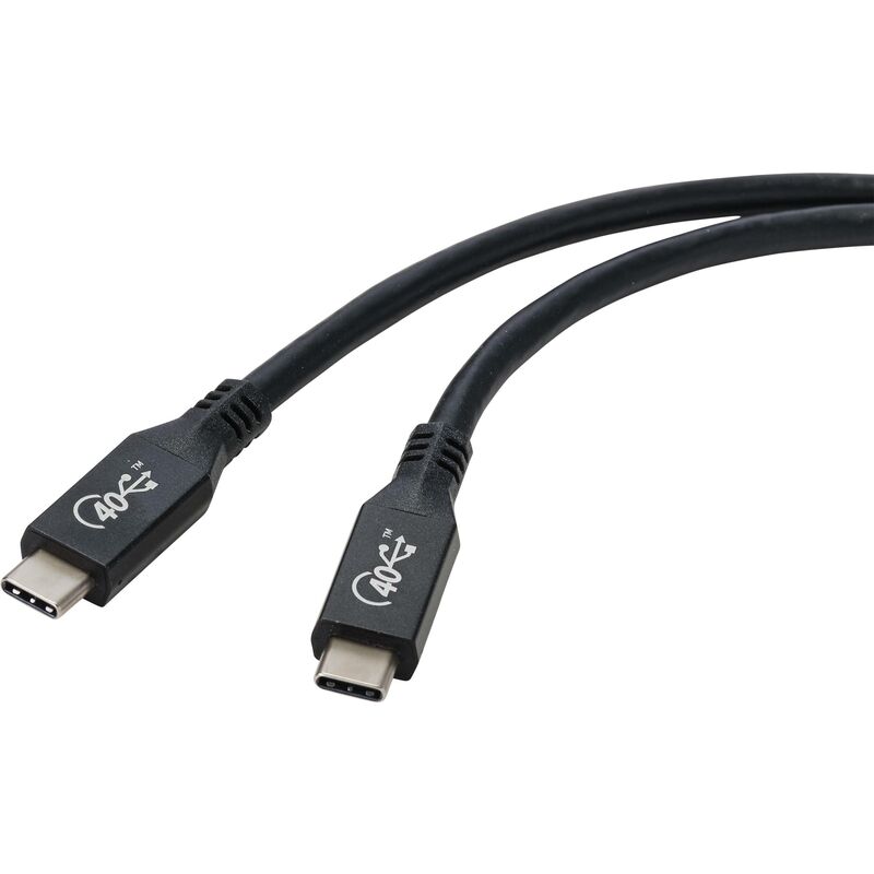 Renkforce USB-C to USB-C Cable 0.8m Black Aluminium Connector RF-4870098 W237102