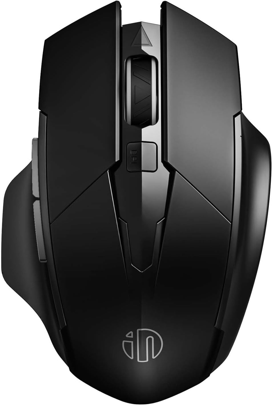 Ratón inalámbrico recargable silencioso (Tres modos: BT 5.0/4.0 + 2.4G), óptico de 1600 DPI, ergonómico para ordenador, PC, Mac, negro