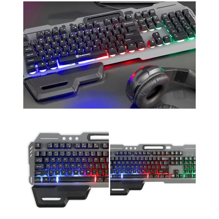 LIVOO Retro-Lit RGB Mechanical Gaming Keyboard - Wrist Rest USB-C Gamer