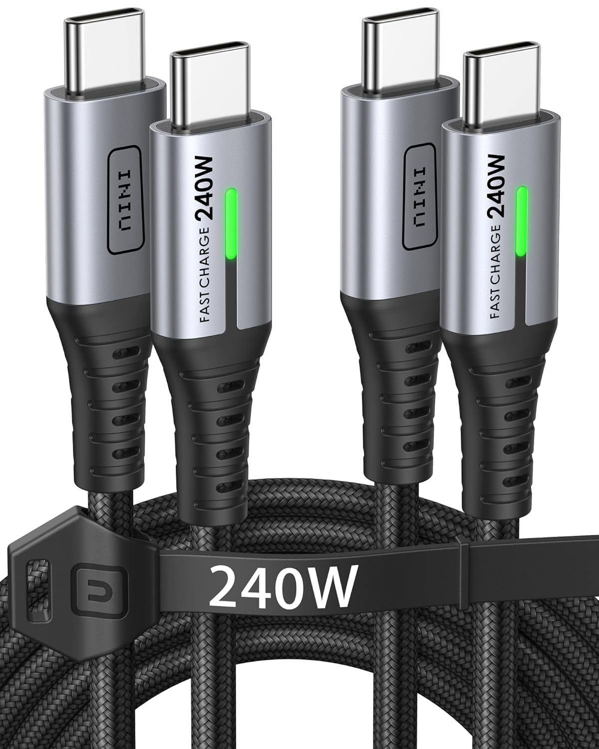 Cable KALANKA USB C a USB C de 240W, [2 x 2m] Carga rápida PD3.0 para iPhone 17/16/15 Pro Max, Samsung Galaxy S25/S24/S23 Ultra, Pixel 9 Pro, MacBook iPad Air, Switch, Steam Deck
