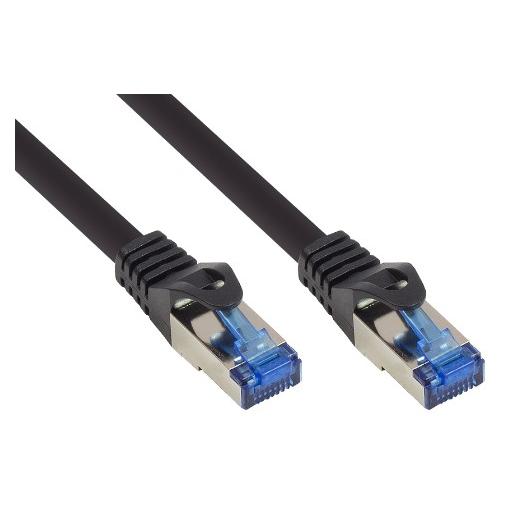 Alcasa Cat6a Network Cable, 0.25m, Black (S/FTP)