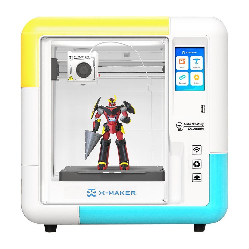 AOSEED X-MAKER AI+ V4.0 Desktop 3D Printer, High Precision 0.05mm, Fast 400mm/s, Closed, 150x150x200mm Build Volume, 260°C Nozzle, Wi-Fi, Power Resume, Ideal for Kids with Over 16 Creative Design Apps