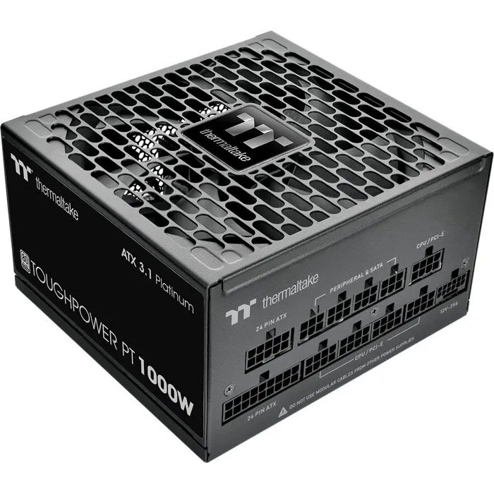 Fuente de alimentación Thermaltake Toughpower PT 1000W - Modular totalmente ATX 3.1 80 PLUS Platino, negra