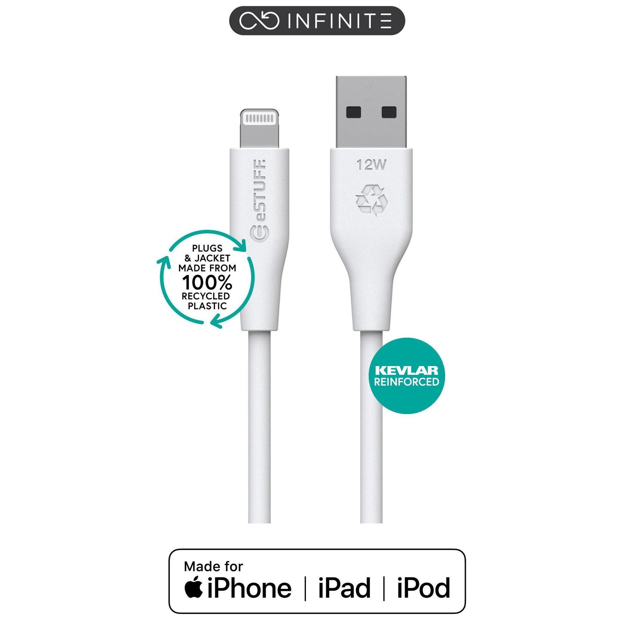 eSTUFF ES601270-BULK câble Lightning 2 m Blanc