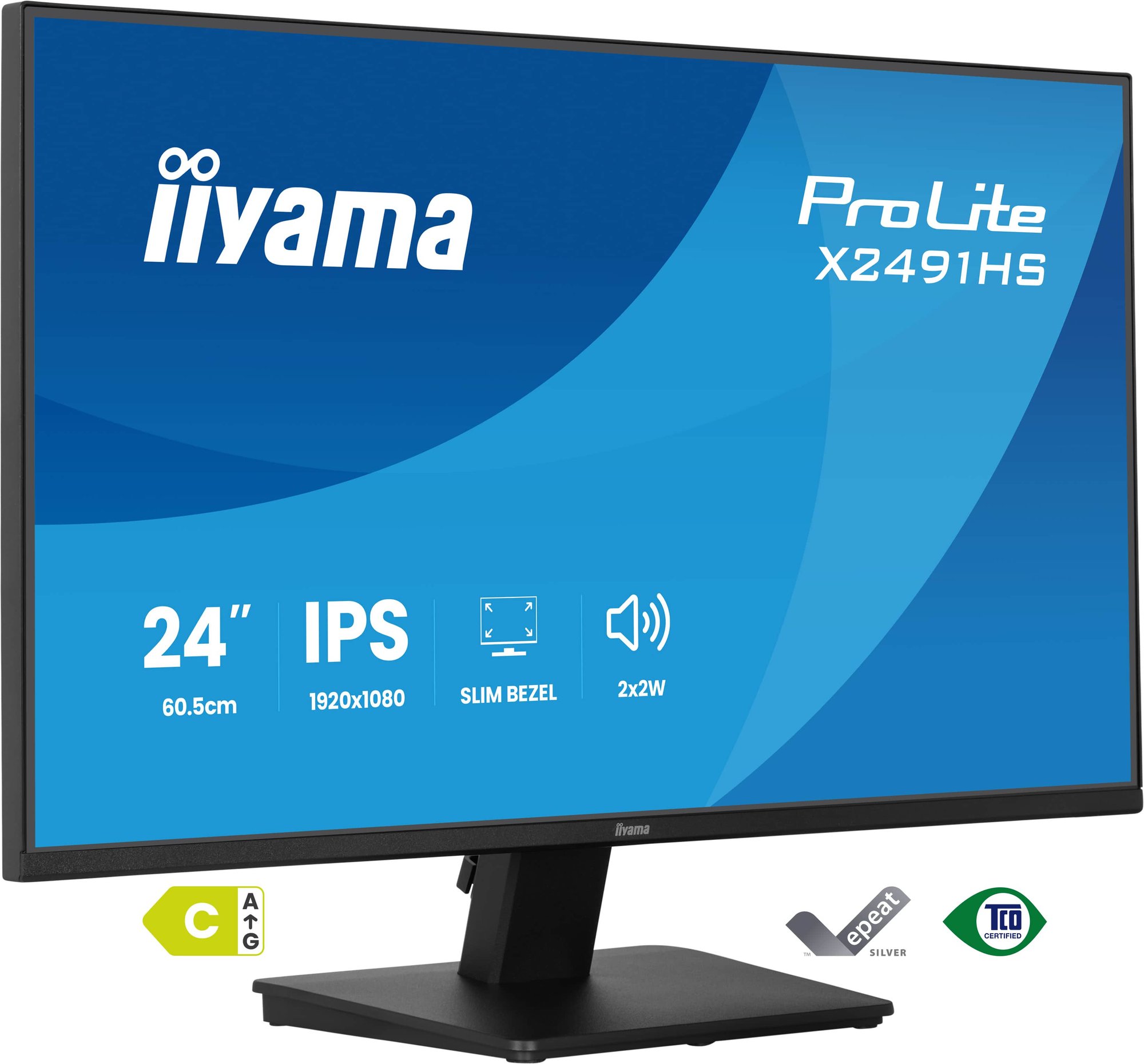 iiyama ProLite X2491HS-B1 - 24" LED Monitor - Full HD 1080p at 120Hz - IPS - Black