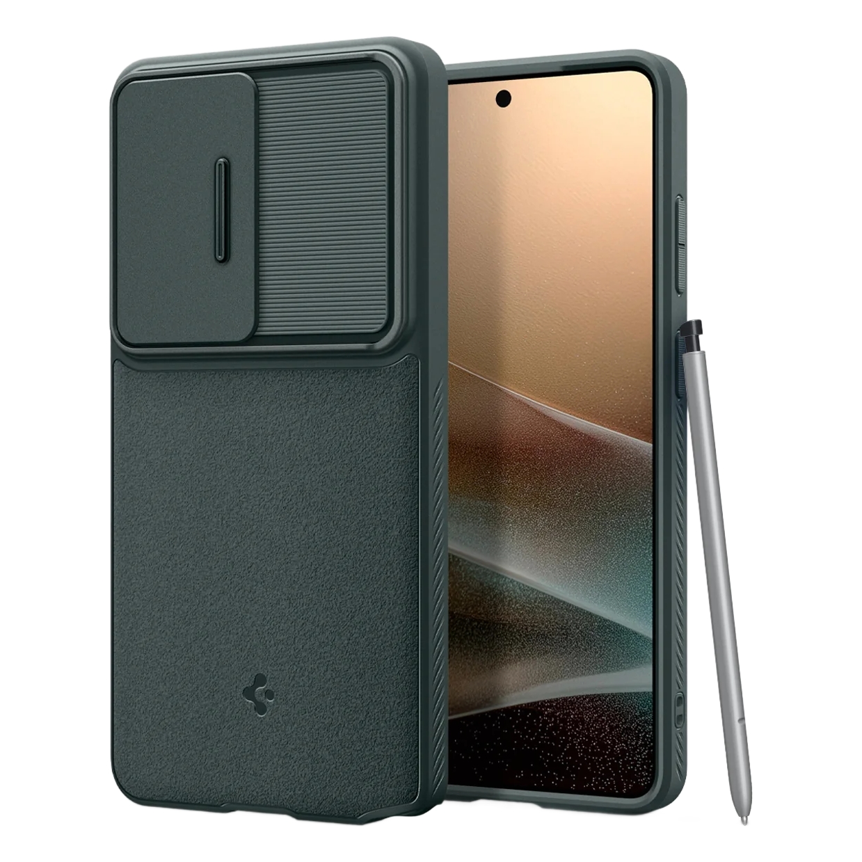 Spigen Optik Armor Camera Slider for Samsung Galaxy S26 Ultra, Abyss Green
