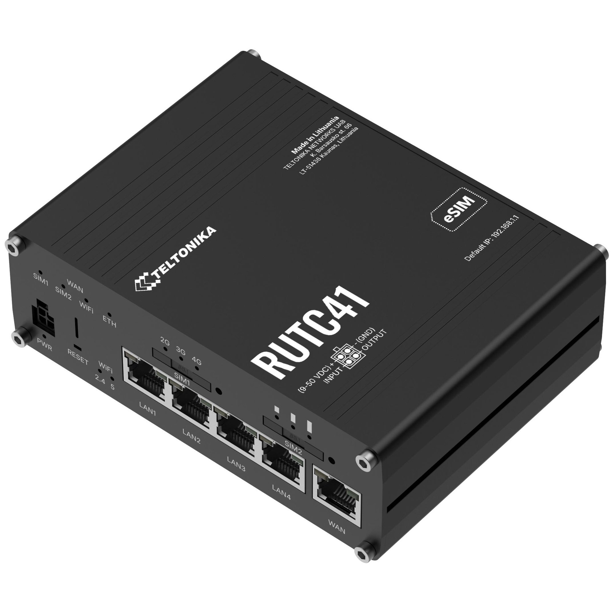 Teltonika RUTC41 Wireless Gigabit Ethernet Bi-band Router (2.4GHz / 5GHz) - Black