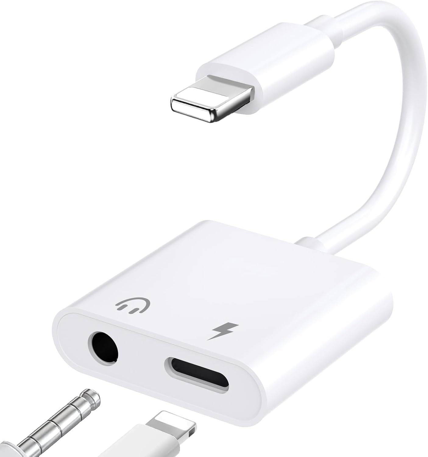 Adaptador Lightning a Jack de 3,5 mm con carga Ticenpe