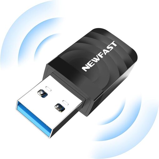 Adaptateur Wi-Fi USB Double Bande AC1300 Mbps NF-U323, Clé Mini Nano pour Ordinateur, 2.4G/5GHz, USB 3.0, Compatible Windows 11/10/8.1/8/7/XP et Mac OS 10.9