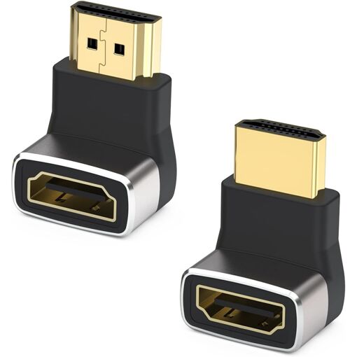 Adaptador HDMI con ángulo, 8K, 270º de flexibilidad, extensión de cable macho/hembra