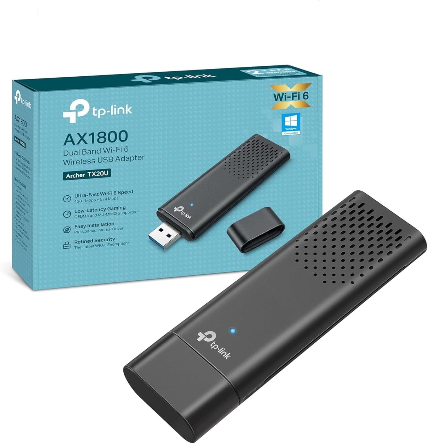Adaptador Wi-Fi 6 AX1800 Mbps, USB, Archer TX20U