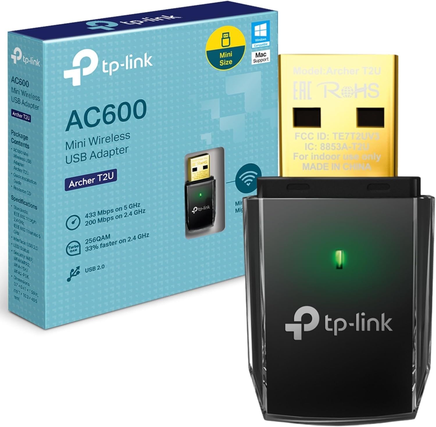 Adaptador WiFi MEVRONISSHOP AC600 Mbps Archer T2U