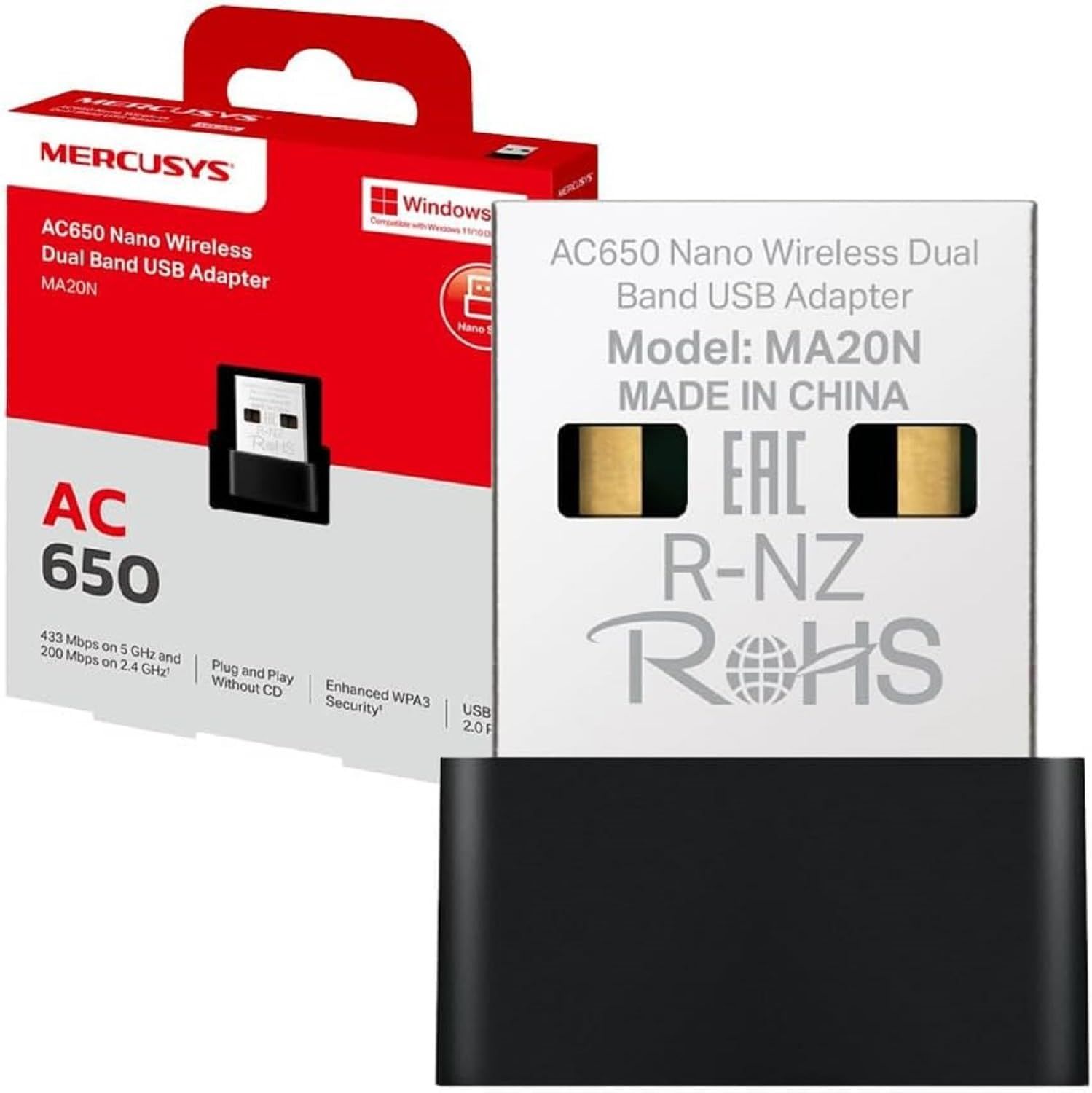 Tarjeta Wi-Fi TP-Link AC650Mbps, adaptador USB de tamaño nano