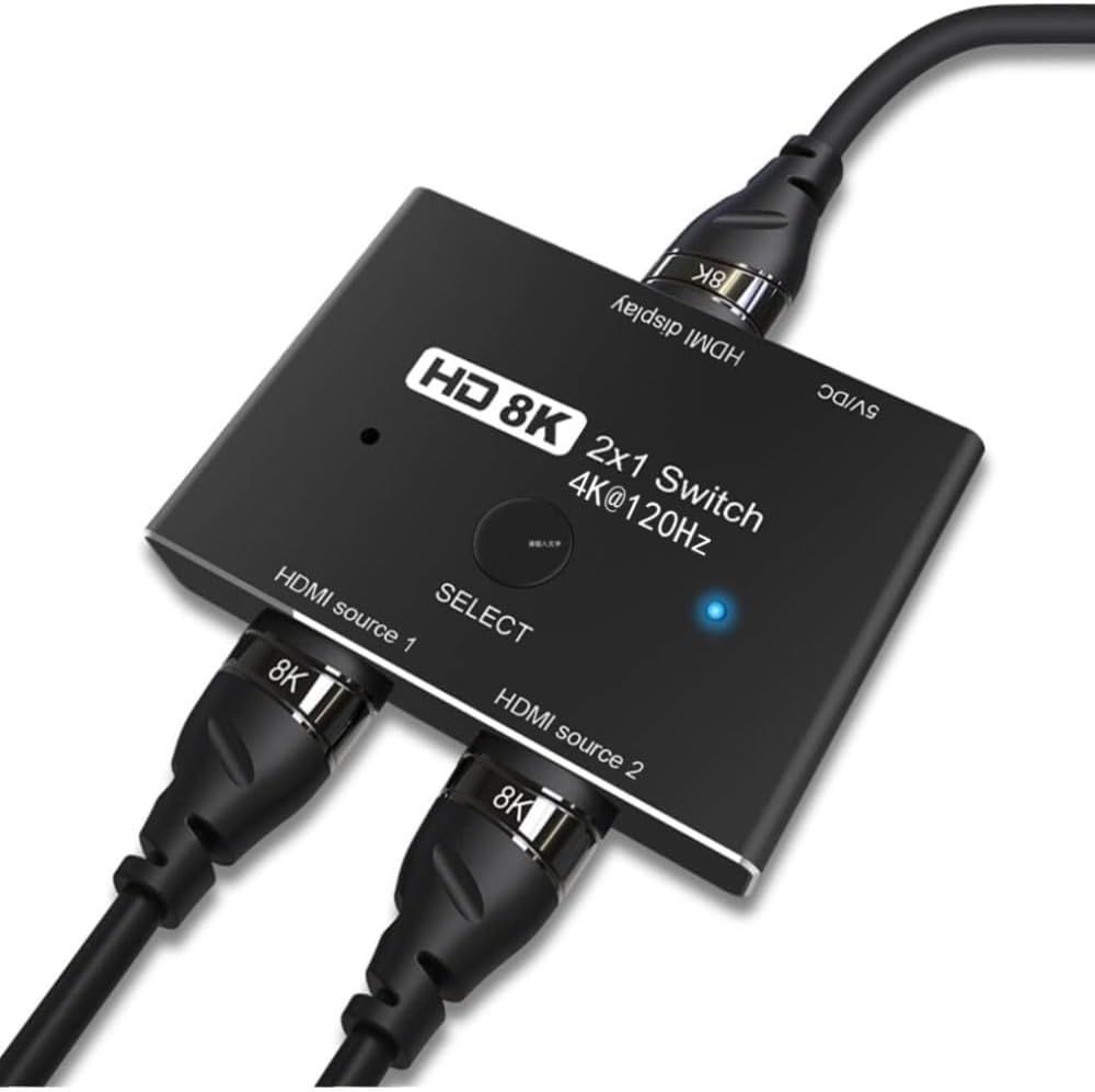 MEVRONISSHOP 8K HDMI Switch 2-Input 1-Output High-Speed 48 Gbps Directional Switch