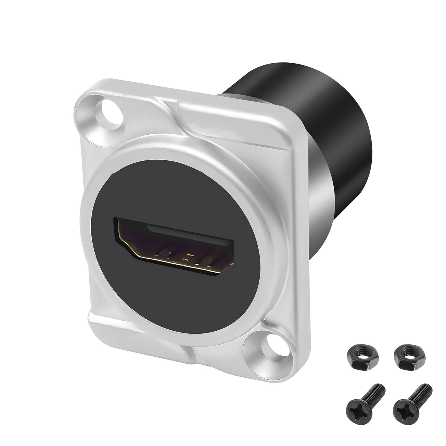 HDMI Type D Panel Connector - 4K, Female to Female - Silver