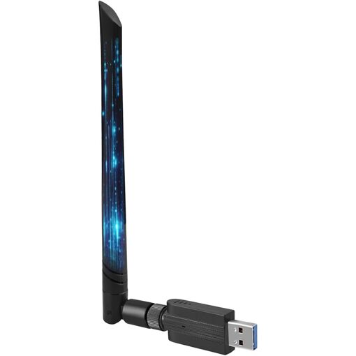 Clave WiFi de MEVRONISSHOP de alta velocidad - 1300 Mbps, adaptador USB 3.0 de banda doble con antena de 5dBi, MU-MIMO, compatible con Windows 11/10/8.1/8/7/XP