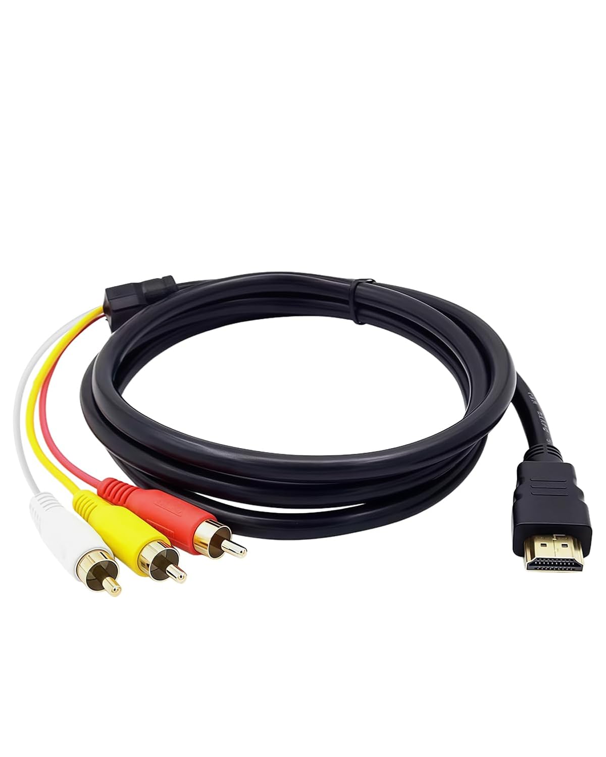 HDMI to RCA Cable 1.5m, Audio Video Adapter 1080P, Unidirectional Converter with Gold Plated Connectors for TV, Projector, Media Player