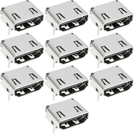Kit de 10 conectores HDMI femeninos de 19 pines con carcasa recta para ventiladores de computadora