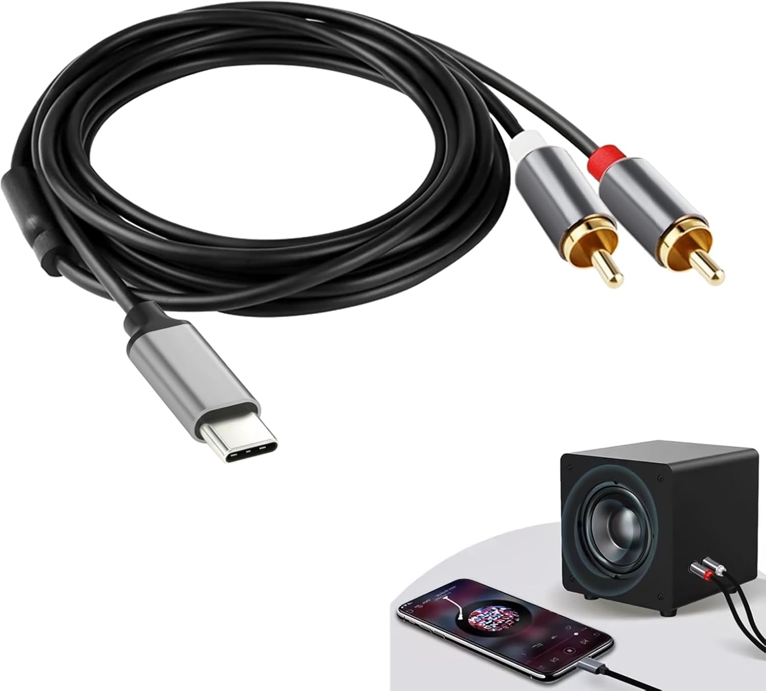 USB C to 2 RCA Audio Adapter