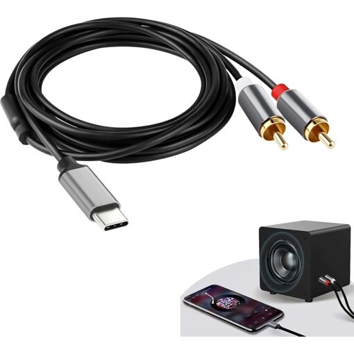 Adaptador USB C a 2 RCA Audio Estéreo