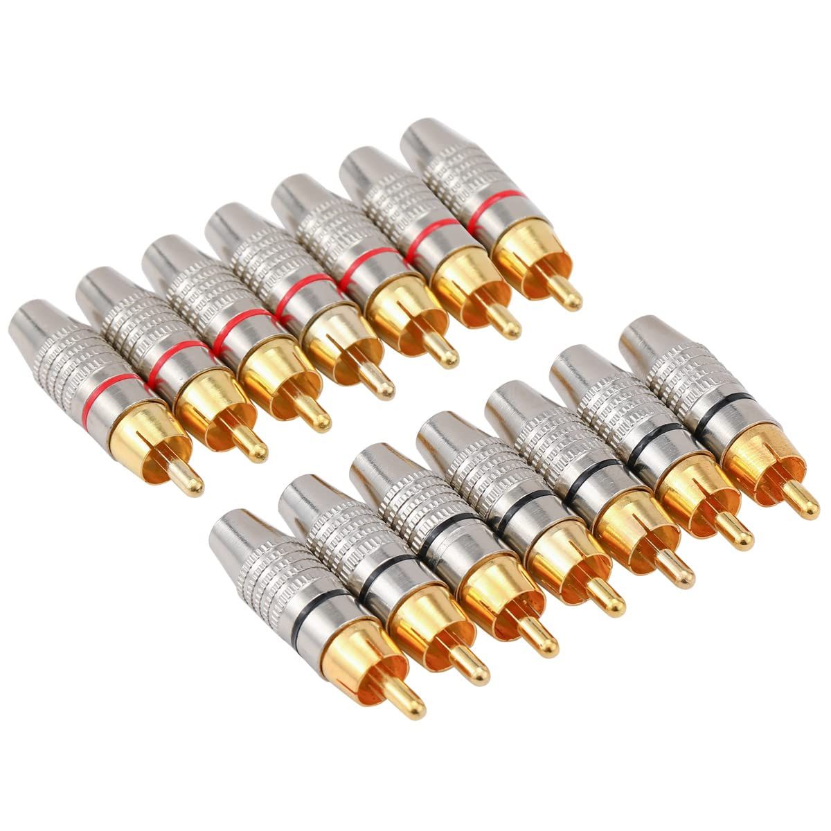 Connecteurs RCA mâles sans soudure, adaptateurs audio vidéo pour câble coaxial