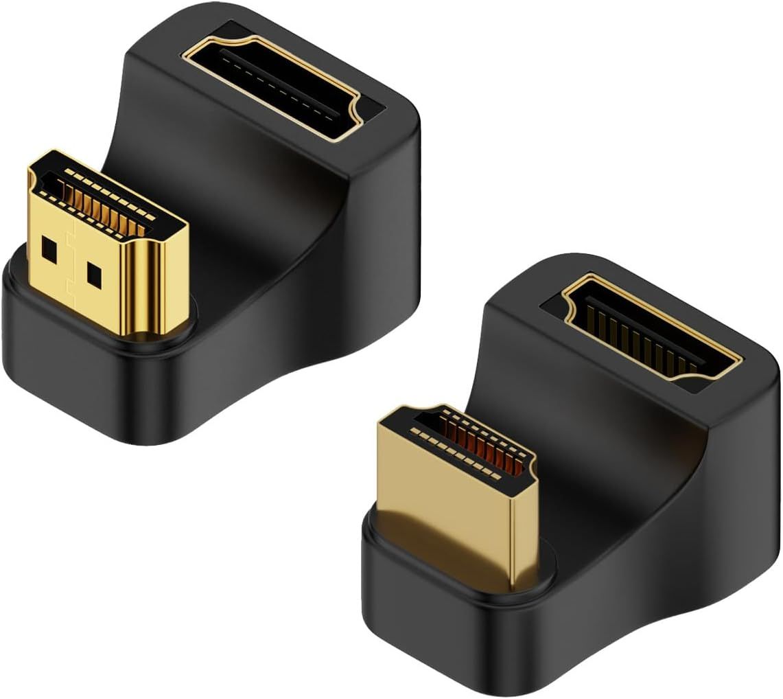 HDMI U-Shaped Adapter Set (2-Pack) - 8K @ 60Hz, 3D Ready