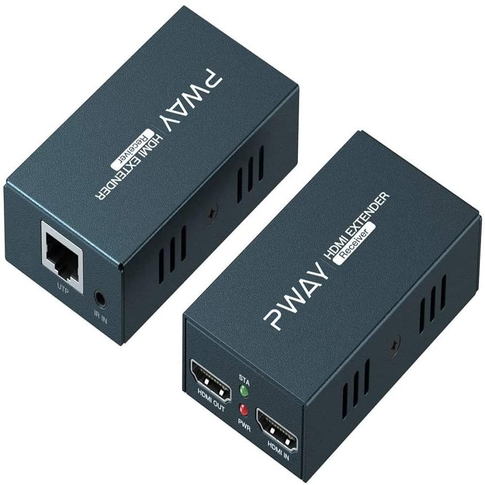 MEVRONISSHOP HDMI Extender 195ft / 60m, Cat5e/6/7, Full HD 1080p, IR Control, 3D EDID