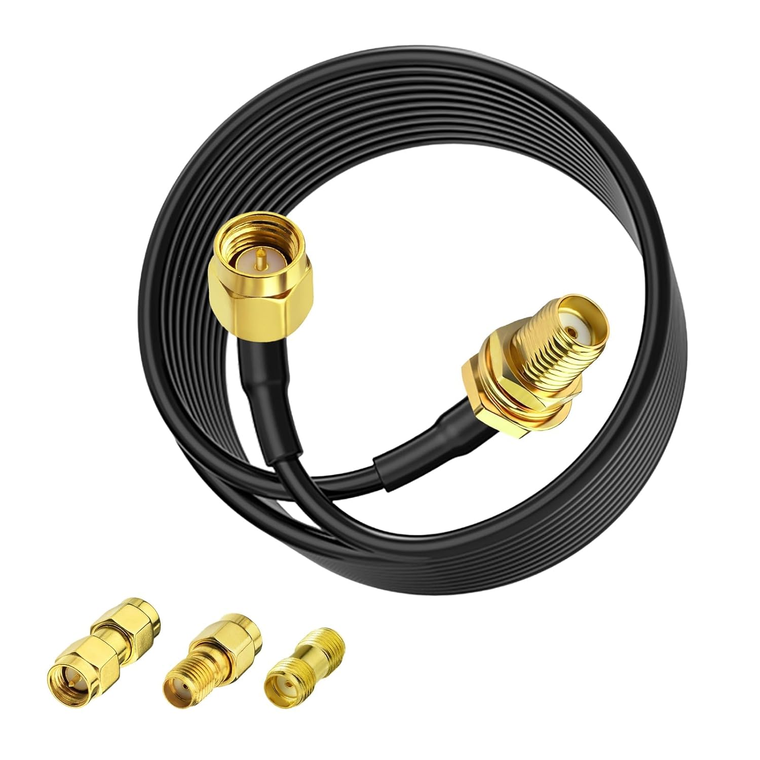 MEVRONISSHOP Double Shielded SMA Extension Cable 5m Kit: Low Loss 50 Ohm SMA Male to Female for 4G LTE, WiFi/GPS/4G/GSM Antennas, Modems 4G/5G, Routers