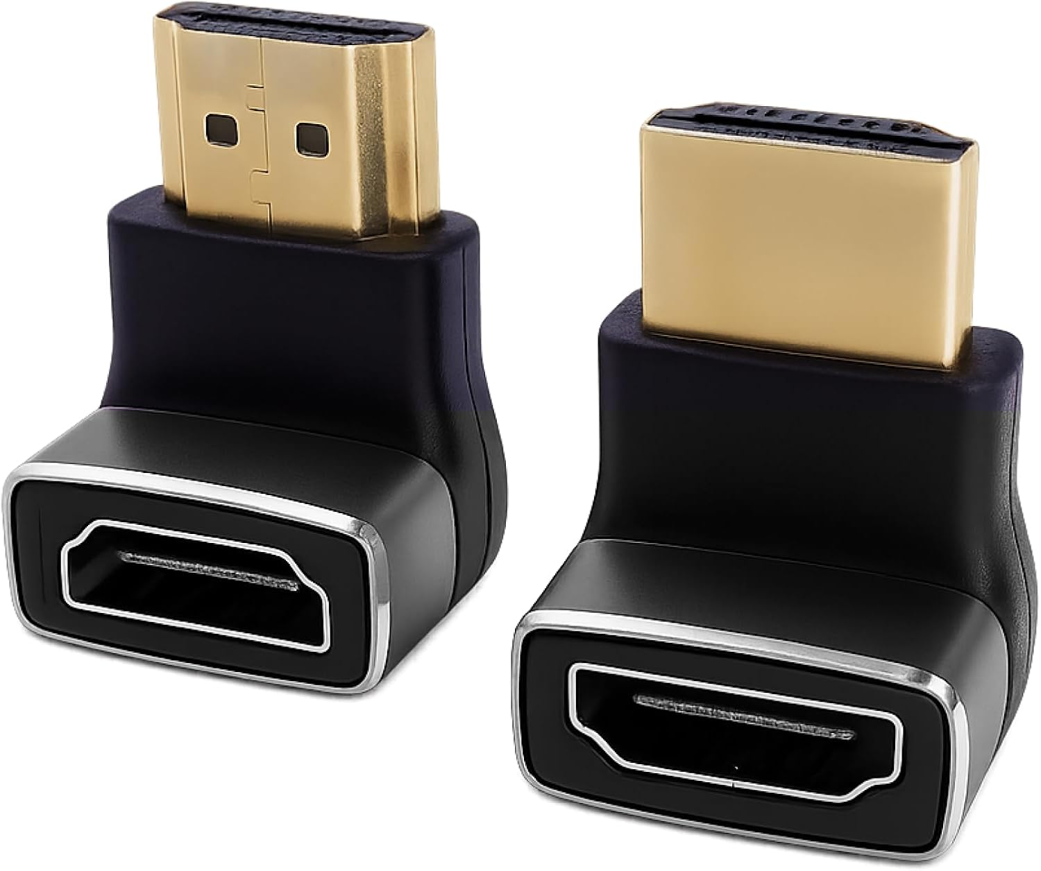 MEVRONISSHOP HDMI Bendable Adapter 8K, HDMI 2.1 Cable and Extension, 90° and 270° Angle Adaptors, Right-Angle Gold-Plated Connector, Compatible with TV, Monitor, Laptop, Console