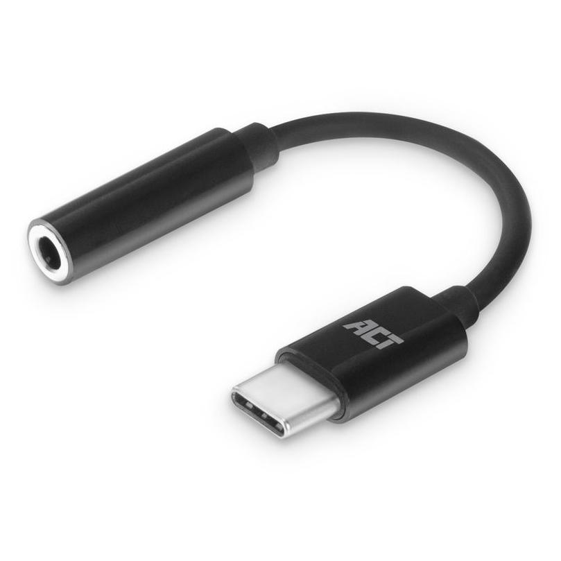 ACT AC7380 0.11m Audio Cable USB-C to 3.5mm Jack Black
