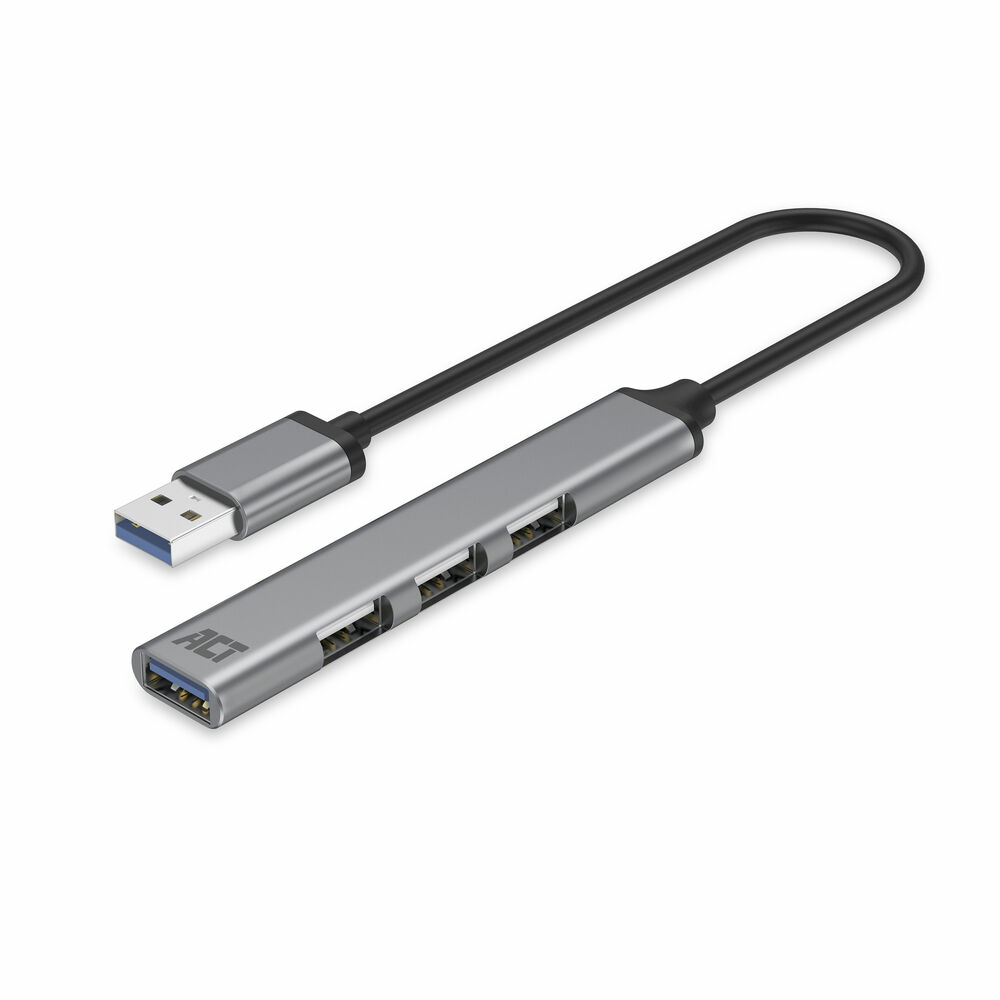 Hub y conector ACT AC6325 USB 3.2 Generación 1 (3.1 Generación 1) Tipo A, 5000 Mbit/s, Gris