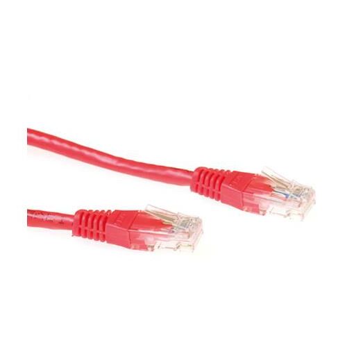 Act CAT6A UTP 0.5m Network Cable, Red, 0.5 m U/UTP (UTP)