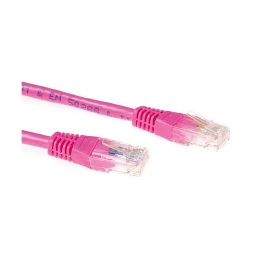 Cable de red ACT Cat6a UTP 0,5 m - Rosa