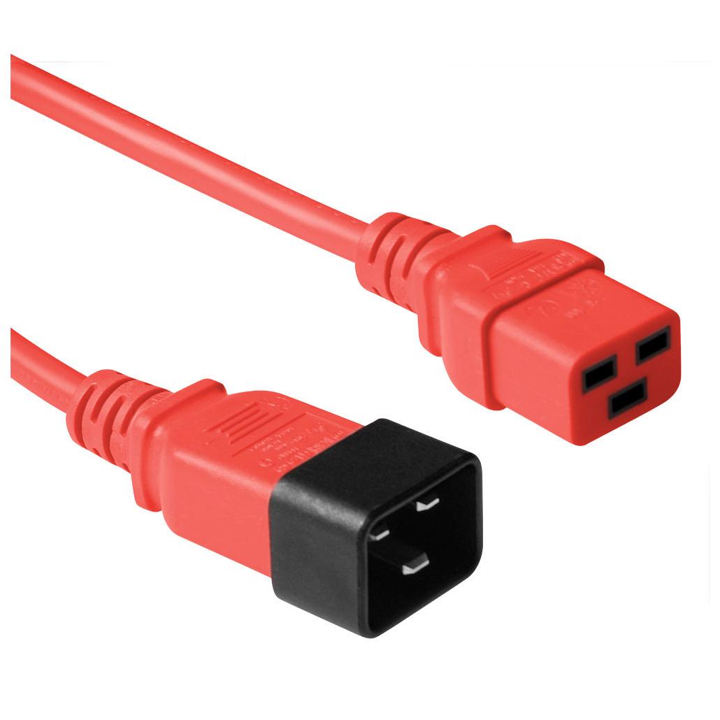 ACT C19 - C20 Cable Connector, 6 Foot, Red