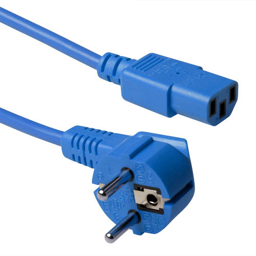 ACT Schuko C13 0.6m Cable, Blue