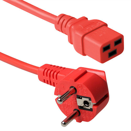 ACT AK5169 1.8m Power Cable Red CEE7/7 to C19 Coupler