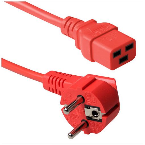 Câble électrique ACT AK5169 rouge 1,8 m CEE7/7 à Coupleur C19