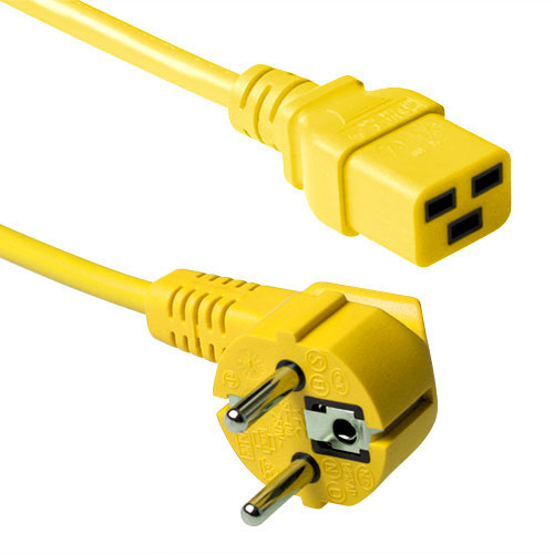ACT AK5179 0.6m Electric Cable Yellow CEE7/7 Coupler C19
