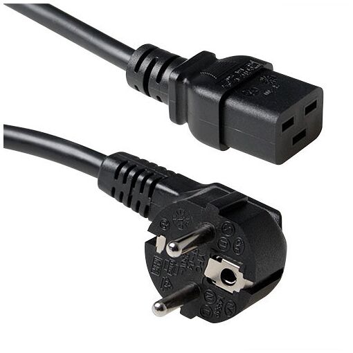 ACT AK5185 1.8m Electric Cable Black C19 to CEE7/7 Connector