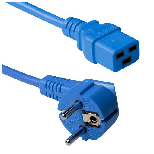 Cable eléctrico ACT AK5171 azul, 0.6 m, conector CEE7/7, acoplador C19