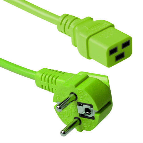 ACT AK5176 1.2m Power Cable Green CEE7/7 to C19 Coupler