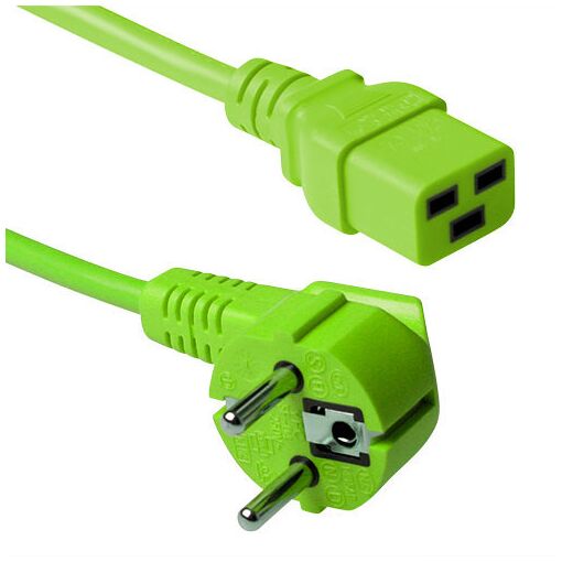 Câble électrique ACT AK5176 vert 1,2 m CEE7/7 à Coupleur C19