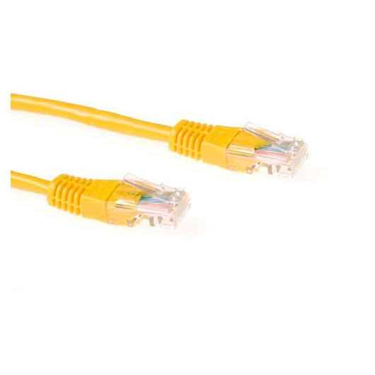 ACT Cat6 U/UTP Yellow Network Cable, 0.25m