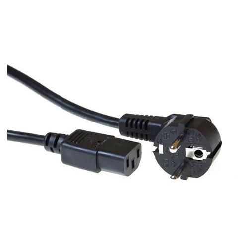 ACT 230V Schuko Male (Angled) Cable - C13 Black, 2.5m