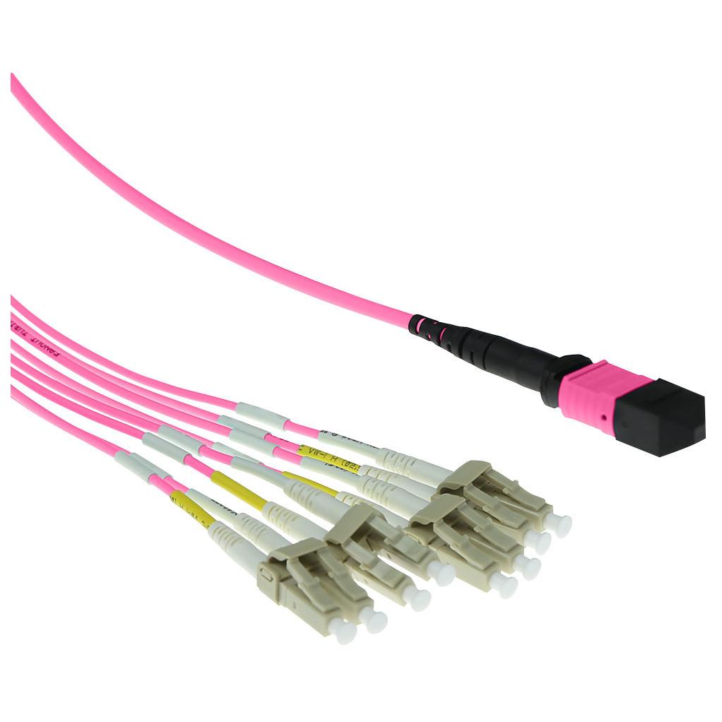 ACT RL7843 InfiniBand and Optical Fiber Cable 3m MTP 8x LC Violet