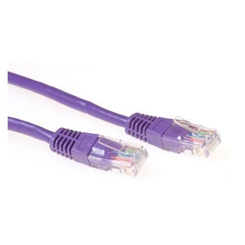 Act UTP Cat5e Cable, 0.5m, Gold Plated Connectors, Purple